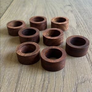 Set of Wooden Napkin Rings - Set of 8